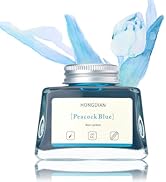 Hongdian Fountain Pen Bottled Ink Peacock Blue Color, 60ml Non Carbon Inkwell Bottle, Artist Call...