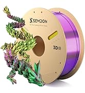 SEMDON Tri-Colors Silk PLA Filament 1.75mm, Christmas Gifts 3D Rainbow PLA Filament ±0.02mm, High...