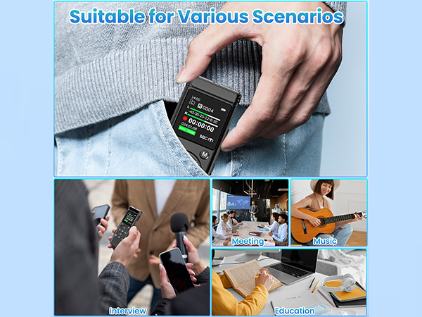 Voice Activated Recorder Suit for Lectures Meeting/Classes/Interviews/etc
