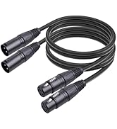 Yumiwoow XLR Cable 6FT 2 Packs - Premium Balanced Microphone Cable with 3-Pin XLR Male to Female ...