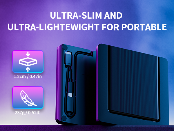 External CD/DVD Drive for Laptop, Ultra-Slim