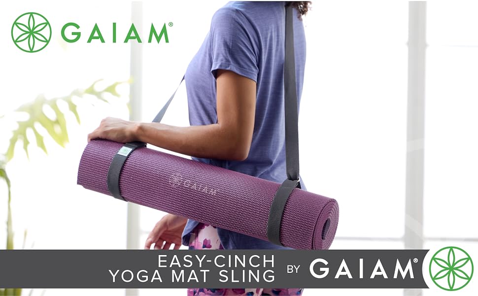 Gaiam easy cinch yoga mat sling carrier, giam, giama
