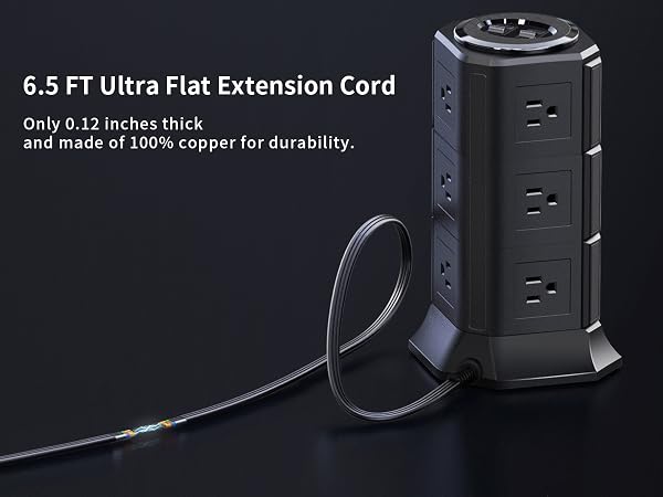 6.5 FT Ultra Flat Extension Cord