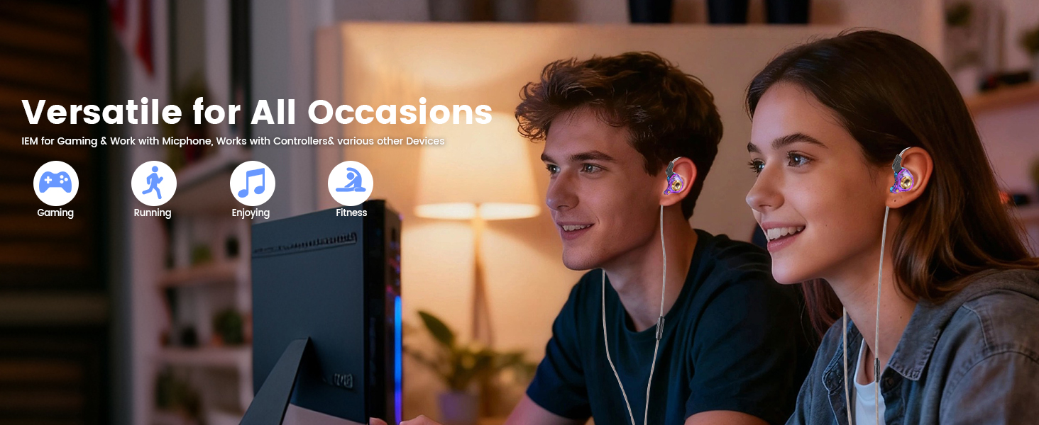IEM for Gaming &amp;amp; Work with Micphone, Works with Controllers&amp;amp; various other Devices