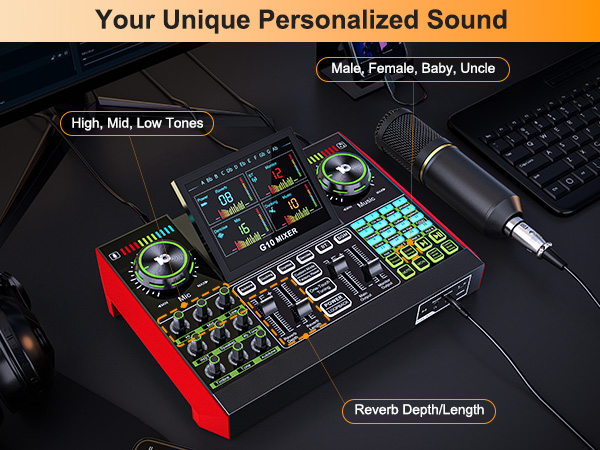 audio mixer sound board live sound card sound mixer music mixer podcast mixer