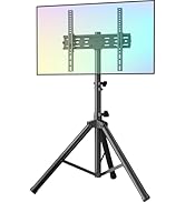 Portable Tripod TV Stand for 26-75 inch TVs, Outdoor TV Stand Mount with 15° Tilt, Height Adjusta...
