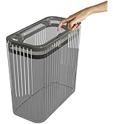 Bathroom Trash Can with Lid, 3.2 Gallon/12 Liter Small Wastebasket with Press Top Lid, Plastic Ga...