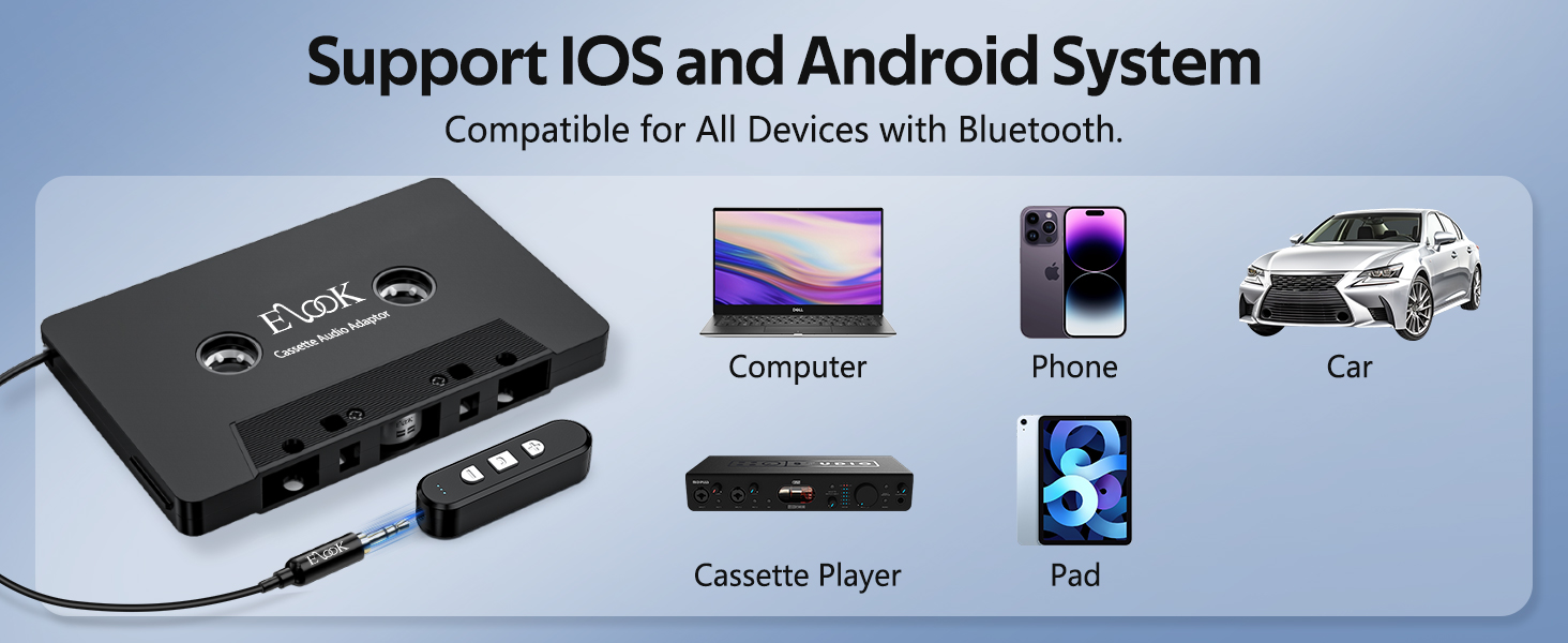 Cassette to Bluetooth Adapter for Car
