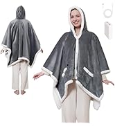 Sealy Heated Throw Blanket Wearable Shawl Battery Operated, Portable Electric Wrap Poncho Blanket...