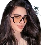 ADE WU Trendy Square Aviator Sunglasses for Women Fashion Vintage Black Double Bridge Sun Glasses...