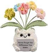 YOOJEE Forget-Me-Not Crochet Flower Potted Plant Gift | Difference You Make Gift, PET Display Box...