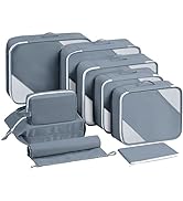 Easortm Packing Cubes for Suitcases 9 Set, Suitcase Organizer Bags Set Durable Travel Packing Org...