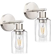 ShineTech Wall Sconces Set of 2, 1-Light Brushed Nickel Wall Lights, Modern Sconces Wall Lighting...