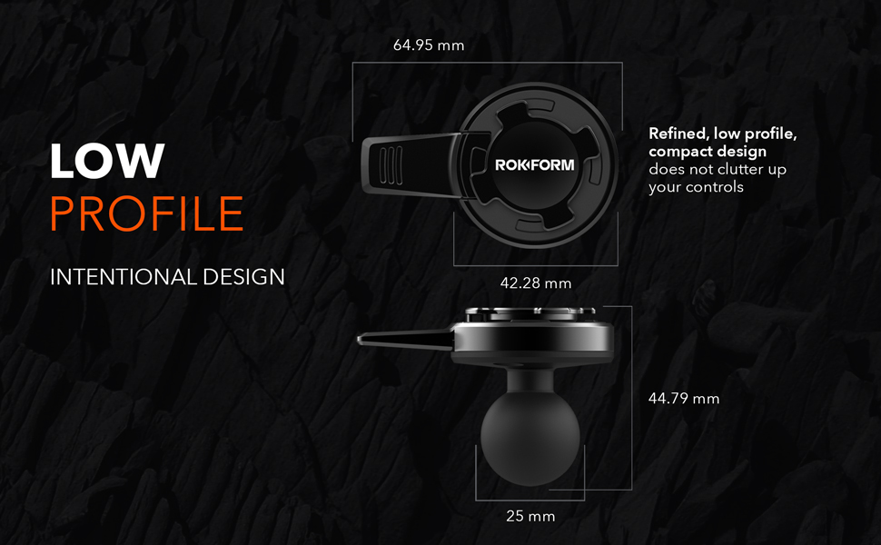 rokform ball mount; rokform ball adapter; low; profile; bike; mount; ram mount; twist lock mount