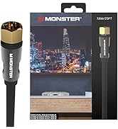 Monster Essentials Coaxial Video Cable - RG-6 Coax Cable Featuring Gold-Plated F-Pin Connector, D...