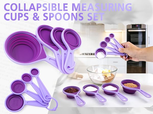 collapsible measuring cups and spoons set