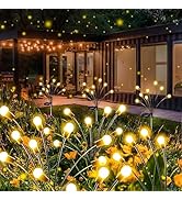 Solar Garden Lights, 8 Pack 64LED Solar Firefly Lights, Waterproof Garden Light Outdoor with 2 Li...