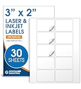 3" X 2" Matte White Printable Shipping Labels (30 Sheets, 300 Stickers) Mailing and Address Label...