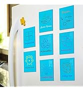 8 Pieces Blue Dry Erase Sticky Notes 4x2.5in, Colored Reusable Whiteboard Stickers,Self-Stick Wat...