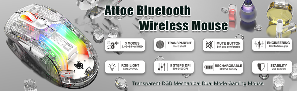 Attoe Bluetooth Wireless Mouse