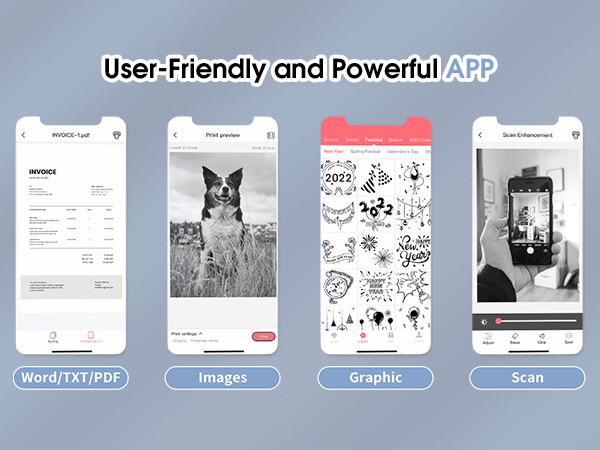 portable printers wireless for travel thermal bluetooth inkless 300dpi M832 phone laptop compact