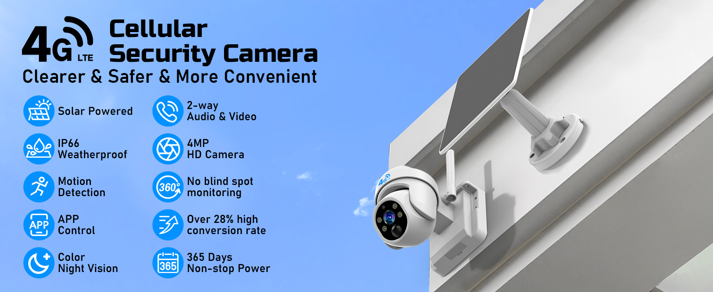 4g lte cellular security camera