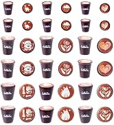 Magibeads 36Pcs Resin Mini Coffee Cups Miniature Food Kitchen Set Fake Drink Latte Coffee Pot Mug...