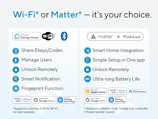 Select Wi-Fi or Matter Mode