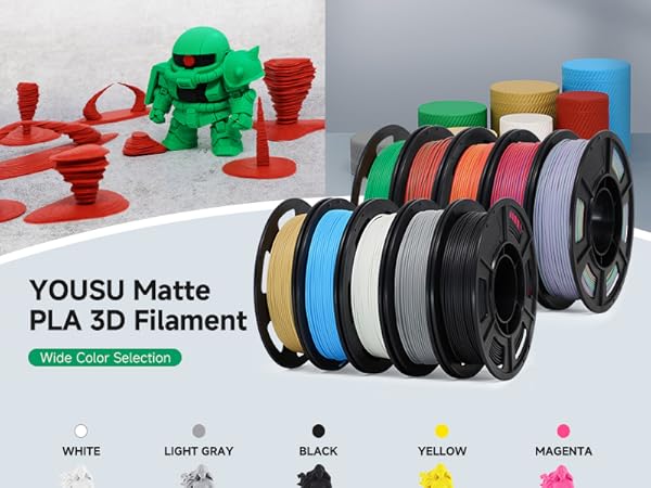 matte 3d printing filament