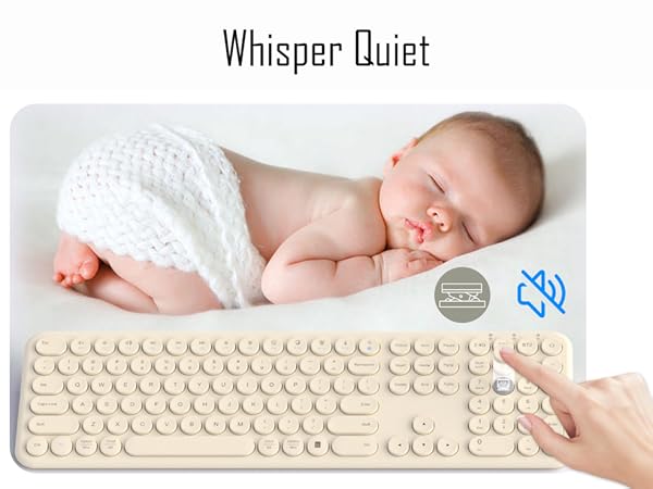 Quiet Bluetooth Keyboard - Multi-Device Aesthetic Wireless Keyboard