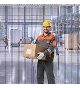 Auurio Plastic Door Curtain, 80" Height x 36" Width x 0.08" Thickness, 6PCS Clear Smooth PVC Door...