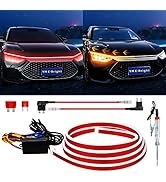 Sequential Turn Signal Led Light Strip Dynamic Scan Start Up Hood Lights Flexible DRL Daytime Run...