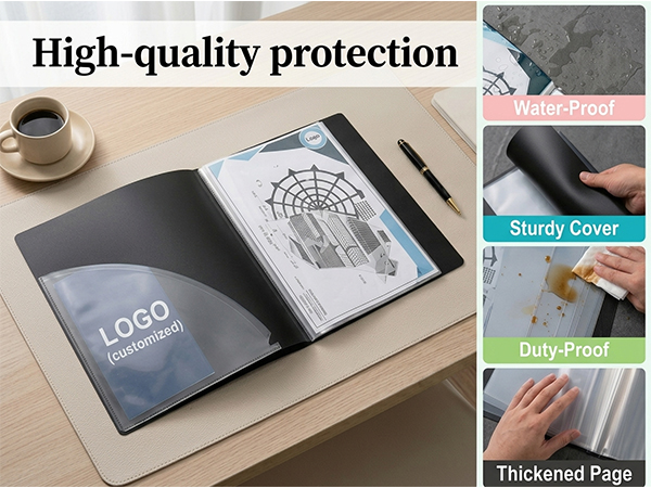 8.5x11 Portfolio Binder with Plastic Sleeves,