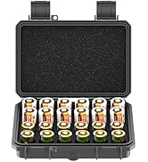 24 Slots CR2 CR123 CR123A Lithium Battery Organizer Case, IP67 Waterproof Hard Case for CR17345/C...