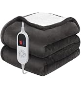 HOW'S MY HOUSE Heated Blanket Throw 50" x 60", Electric Blanket with 12 Time Settings &amp; 6 Heating...