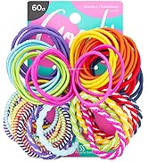 Goody Kids Ouchless Hair Elastics, 60 Ct Assorted Colors, Perfect Stocking Stuffer &amp; Holiday Gift...