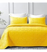 Whale Flotilla Queen Size Quilt Bedding Set, Soft Yellow Quilt Queen Full Size with 2 Pillow Sham...