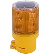Qooltek Solar LED Warning Light Garden Warning Lamp Flashing Barricade Light Road Construction Sa...