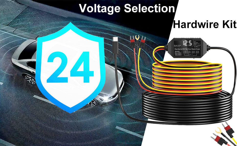Dashcam hardwire kit voltage selection