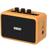 Sondery Mini Guitar Amp for Electric Guitars 5W Two Speakers Rechargeable Portable Pratice Small ...