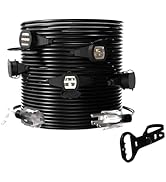 CXIYUA Black 50FT 12 Gauge SJTW Multi Indoor/Outdoor Power Extension Cord, Multiple Evenly Spaced...