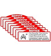 YINOVEEN 8 PCS/Pack Car Video Recorder Stickers, 3.5"x1.4" Double Sided Vinyl Waterproof Sun-Proo...