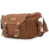 Cwatcun Camera Messenger Bag Vintage Camera Bag, Water-resistant Canvas Camera Shoulder Case, Tra...