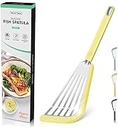 Nonstick Fish Spatula,Maywe Tanso Thin Slotted Spatulas Turner Silicone Fish Spatulas for Nonstic...