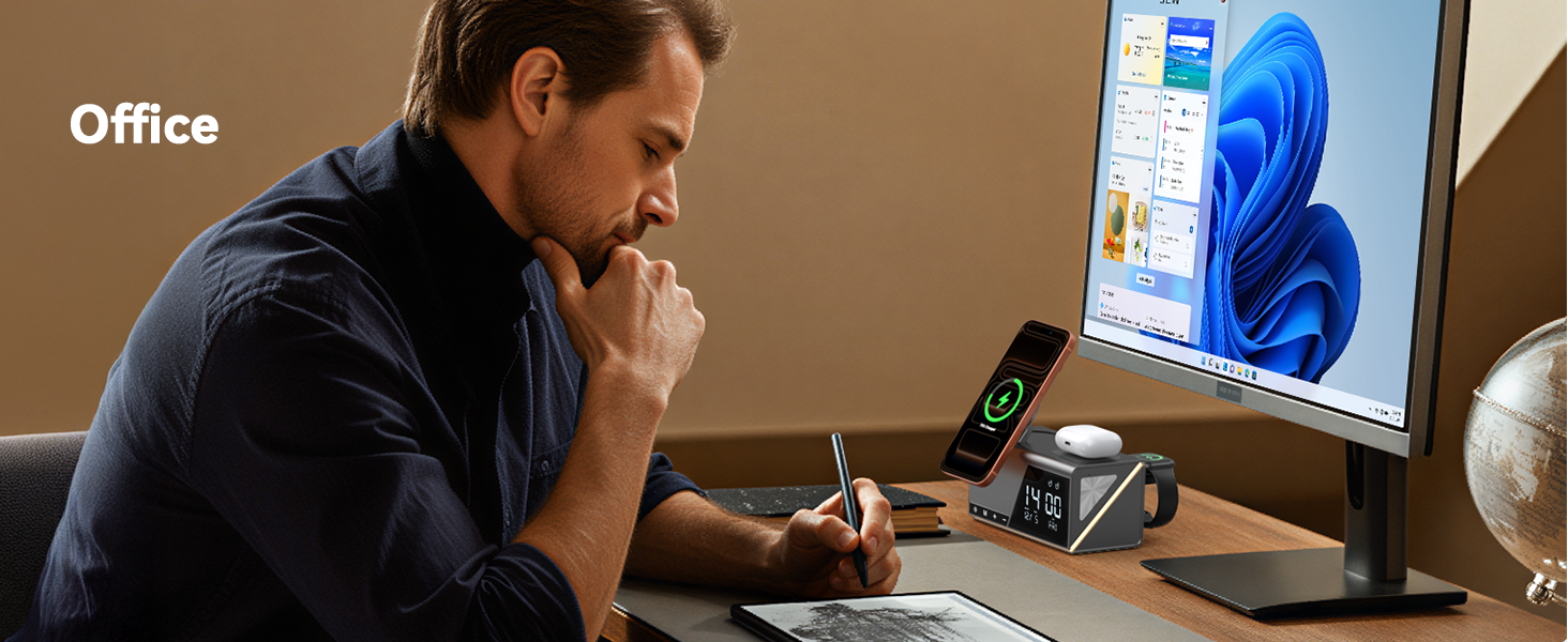 apple charging station with clock alarm clock charging station wireless charger alarm clock