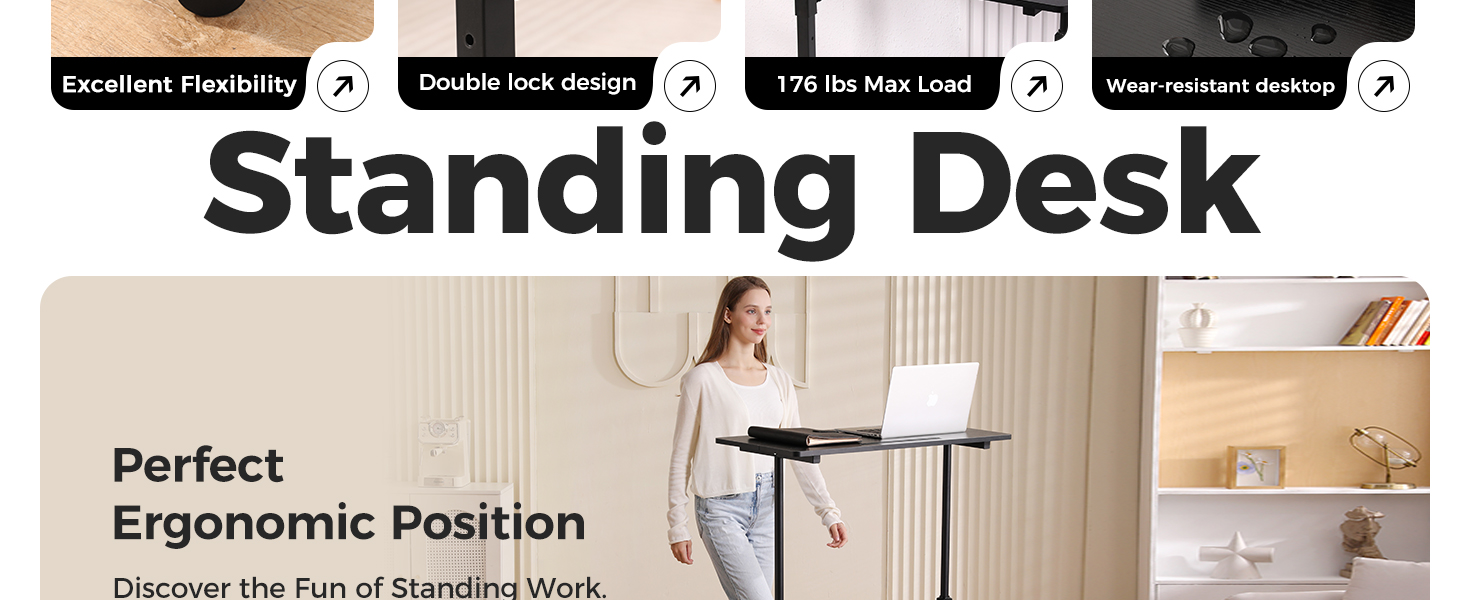 standing desk on wheels
