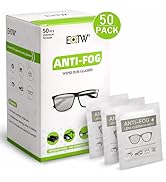 Anti Fog Wipes for Glasses, EOTW Lens Cleaning Wipes, 50pcs Pre-Moistened Individually Wrapped Ey...