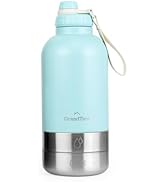 GrandTies Insulated Portable Dog Water Bottle with 2 Detachable Dog Water Bowl Dispenser | Leak-P...