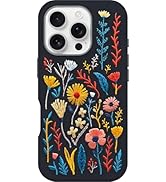 OtterBox iPhone 16 Pro Symmetry Series Cactus Leather Embroidery for MagSafe - Enchanted Garden Blue