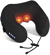 Yincook Electric Neck Massager,Portable Heated Kneading Massage Cushion Pillow,Rechargeable Shoul...